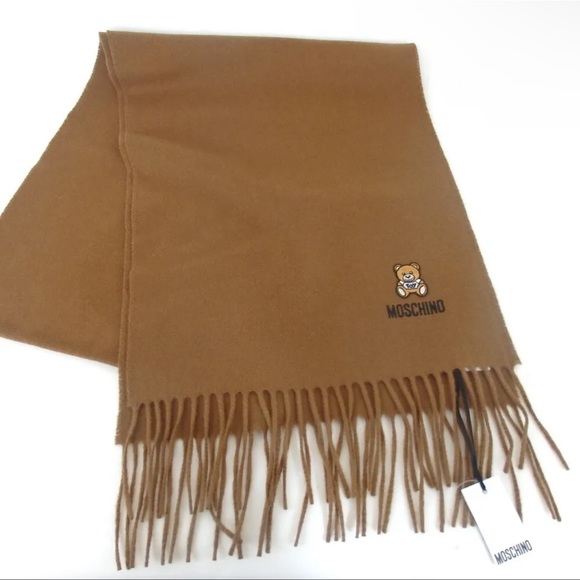 Authentic MOSCHINO Teddy Bear Scarf Wool Brown - Picture 2 of 6